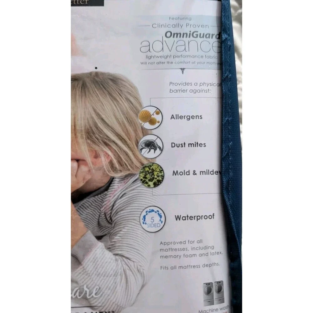 Signature Queen Size Mattress Protector 5 Sided Waterproof Prevents Allergens
